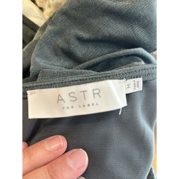 Astr the Label Bodysuit Women’s Size Medium High Neck Long Sleeve Open Back Teal - Picture 2 of 7